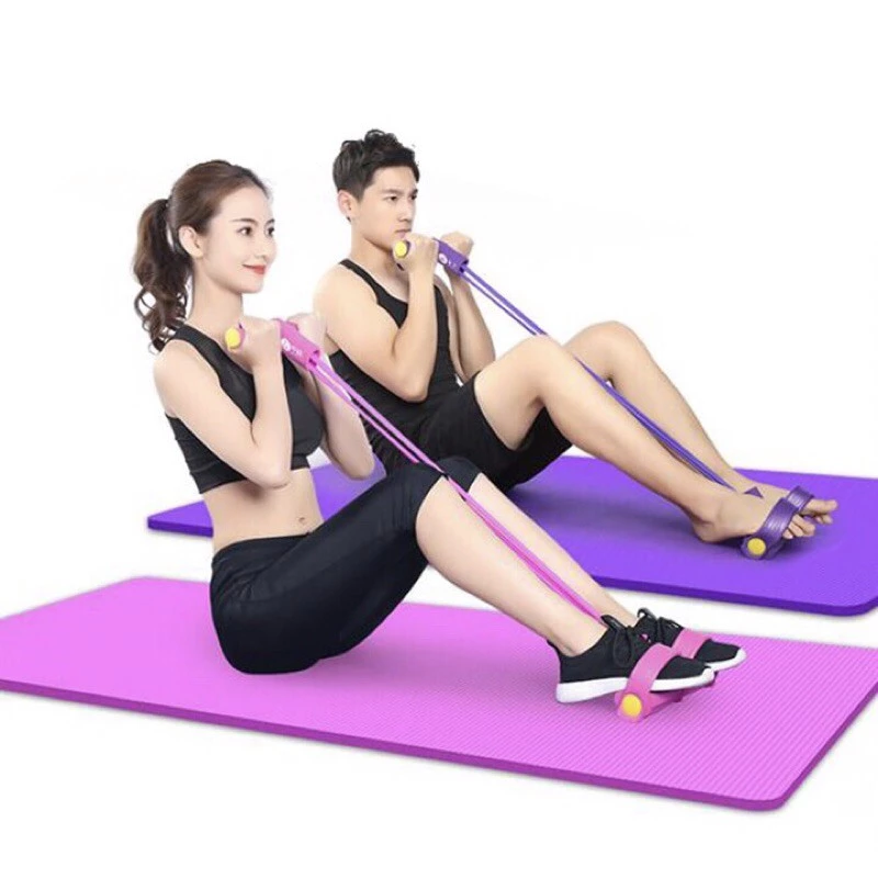 HÀNG LOẠI 1 - Dây kéo đàn hồi 4 ống cao su bàn đạp chân - Dụng cụ tập gym tại nhà