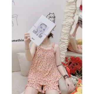 BỘ PIJAMA Chất đũi cao cấp bộ hai dây đũi lạnh có size in hoạ tiết cute dê thương làm bộ ngủ cho nữ