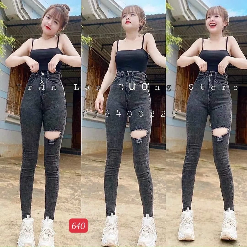 Quần Jean Nữ cao cấp, Quần bò nữ skinny mẫu mới chất liệu denim co giãn kiểu đẹp Lady Fashion - QJN7044