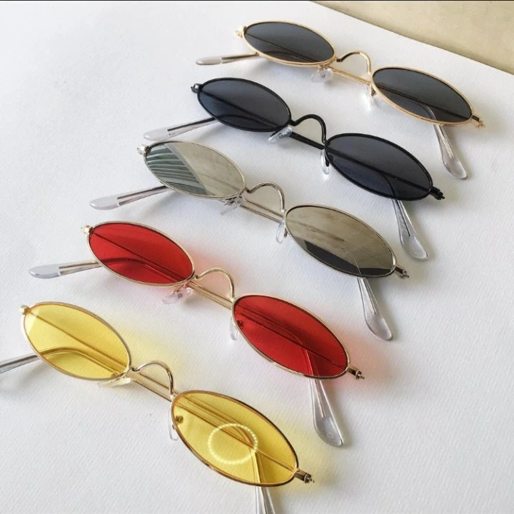 Kính Râm Tí Hin Oval Nhỏ Gọng Kim Loại Mảnh Unisex Hàng Loại 1 Gọng Sắt Dày Dặn, Kính Mắt Hàn Quốc Nam Nữ FERADO