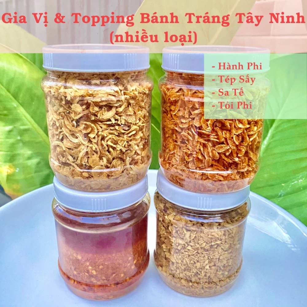 Gia Vị Và Topping Bánh Tráng Tây Ninh Nhiều Loại Siêu Ngon LiliFood (Hành Phi, Tỏi Phi, Tép Sấy, Sa Tế,...)