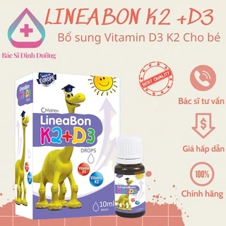 [Chính Hãng]  LineaBon vitamin D3 + K2 tăng hấp thu canxi phát triển chiều cao cho trẻ Dạng nhỏ giọt dễ uống lọ 10ml