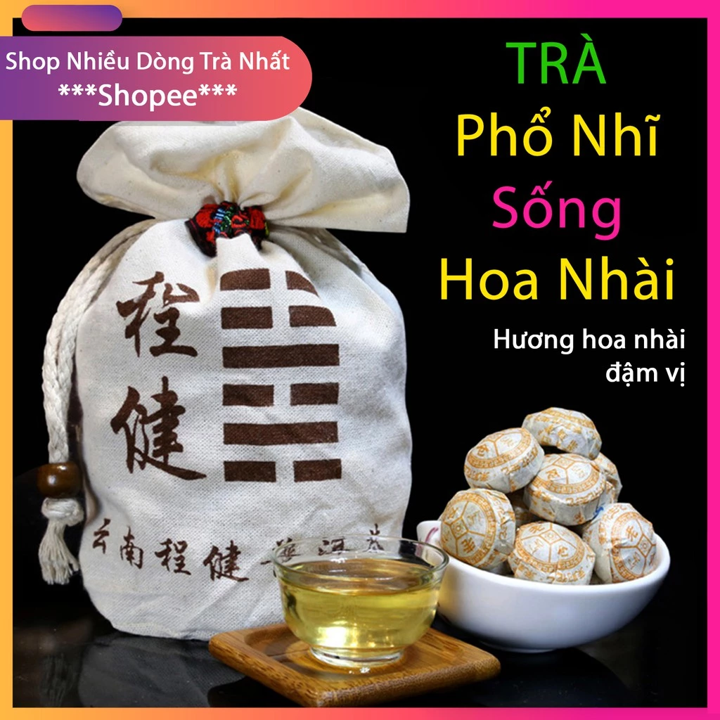 Trà Phổ Nhĩ Hoa Lài- 1 Viên Dùng Thử - Trà ngon, lâu năm đặc sản Vân Nam