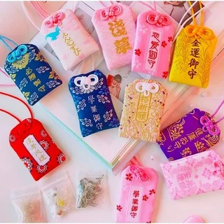 Túi gấm Omamori phong thủy may mắn có kèm túi chống nước Túi Phước May Mắn Omamori