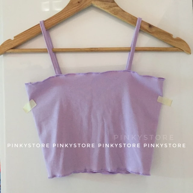 Áo dây cuốn biên màu tím PINKYSTORE