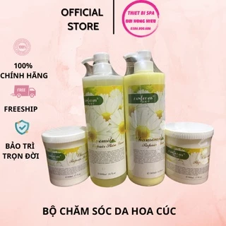 Bộ chăm sóc da Hoa Cúc [bao gồm kem massage, tẩy da chết, sữa rửa mặt, nước hoa hồng]