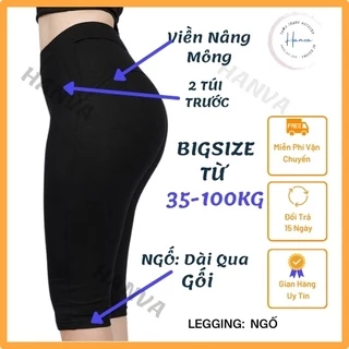 Quần Legging Ngố, Lửng Nâng Mông Co Giãn Không Cắn Chỉ