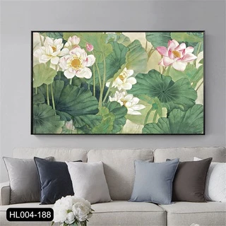 Tranh canvas treo tường hoa sen khổ ngang HL188 - 80 x50 cm