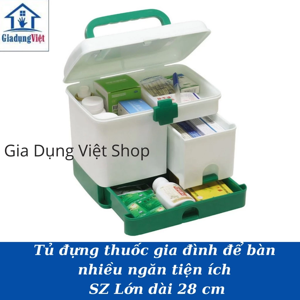 Tủ thuốc gia đình size lớn, nhiều ngăn tiện ích SZ Lớn dài 28xm