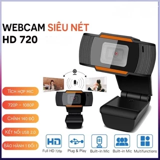 Webcam máy tính có mic Full HD USB giá rẻ cho pc, laptop chuyên dùng để học online, livestream, WC 720P