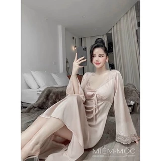 VÁY LỤA NUDE DÁNG DÀI XINH