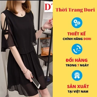 Đầm Voan Thiết Kế Tay Cách Điệu Cực Đẹp - Thời Trang Dori - DT232 (Có Big Size)