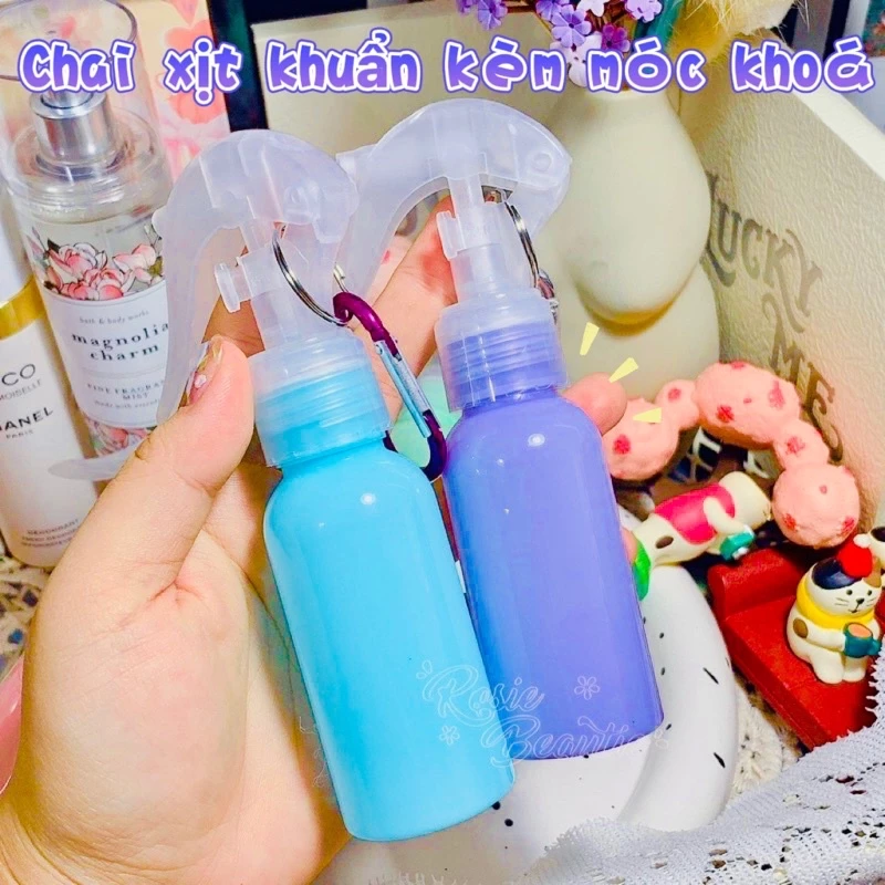 Bình Xịt Khuẩn Kèm Móc Khoá Vòi Phun Sương Chai Tiện Lợi Nhựa Chiết Cồn Vệ Sinh Rửa Tay Lọ Chiết Kèm Móc Khoá mini