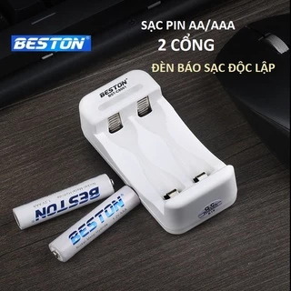 Bộ sạc pin 2 cổng Beston C8001 Sạc được 2 loại pin AA/AAA 1.2V dùng cho micro không dây, điều khiển