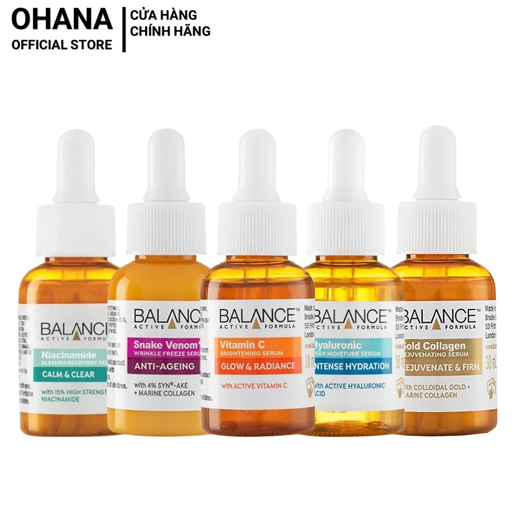 Tinh chất Dưỡng Da Balance Active Formula 30ml (Vitamin C/ Hyaluronic/ Snake/ Gold/ Dragon/ Niacinamide)