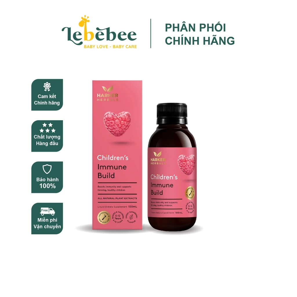 Siro Harker hồng Immune Build tăng đề kháng + ăn ngon (150ml)