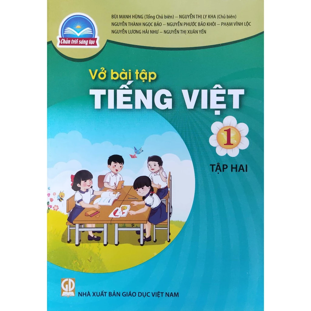 Sách - Vở bài tập Tiếng Việt 1 tập 2 - Chân Trời Sáng Tạo - Bán kèm bao sách và bút chì 2B