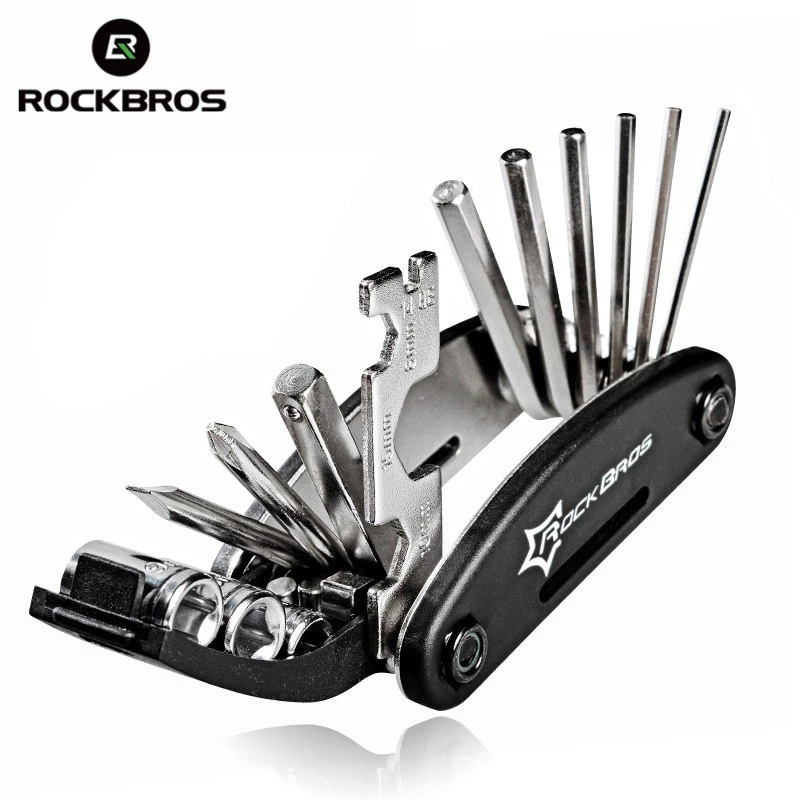 [Fulfilled by Shopee]Dụng Cụ Sửa Chữa Xe Đạp Bỏ Túi ROCKBROS 16 Trong 1 Đa Năng Có Thể Gấp Gọn Kích Thước