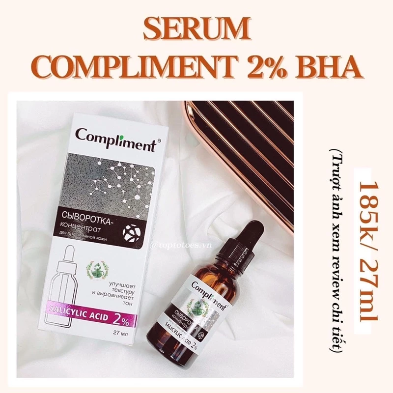 Tinh chất serum bha Compliment 2% BHA SẠCH SÂU GIẢM MỤN KIỂM DẦU