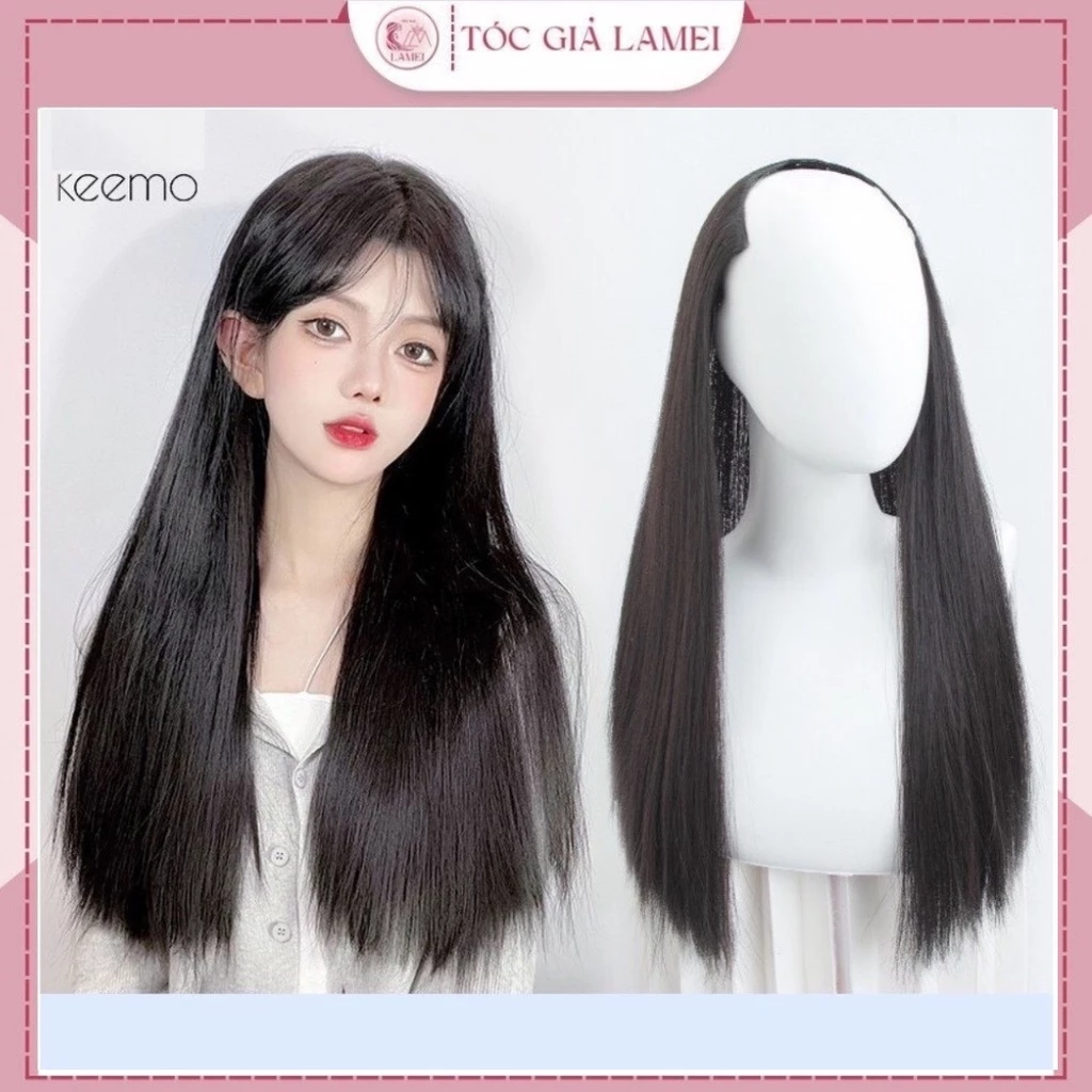 Tóc Giả Nữ Kẹp Dải Dáng Thẳng Làm Phồng Tóc Nhuộm Đủ Các Màu
