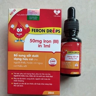 FERON DROPS sắt hữu cơ nhập khẩu ITALYA dạng nhỏ giọt thơm ngon dễ uống lọ 20ml