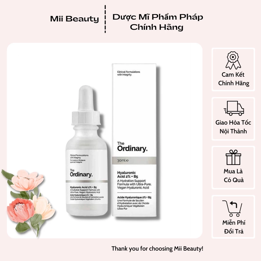 Serum cấp ẩm phục hồi da The Ordinary Hyaluronic Acid 2% + B5 hàng chuẩn chính hãng