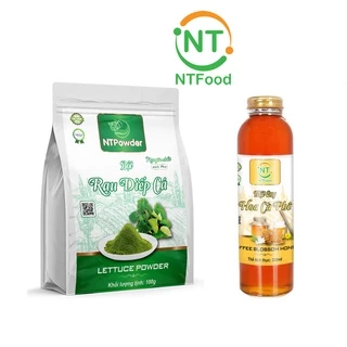 Combo Bột Rau Diếp Cá sấy lạnh nguyên chất NTPOWDER 100gr và Mật Ong hoa cafe NTFOOD 330ml - Nhất Tín Food