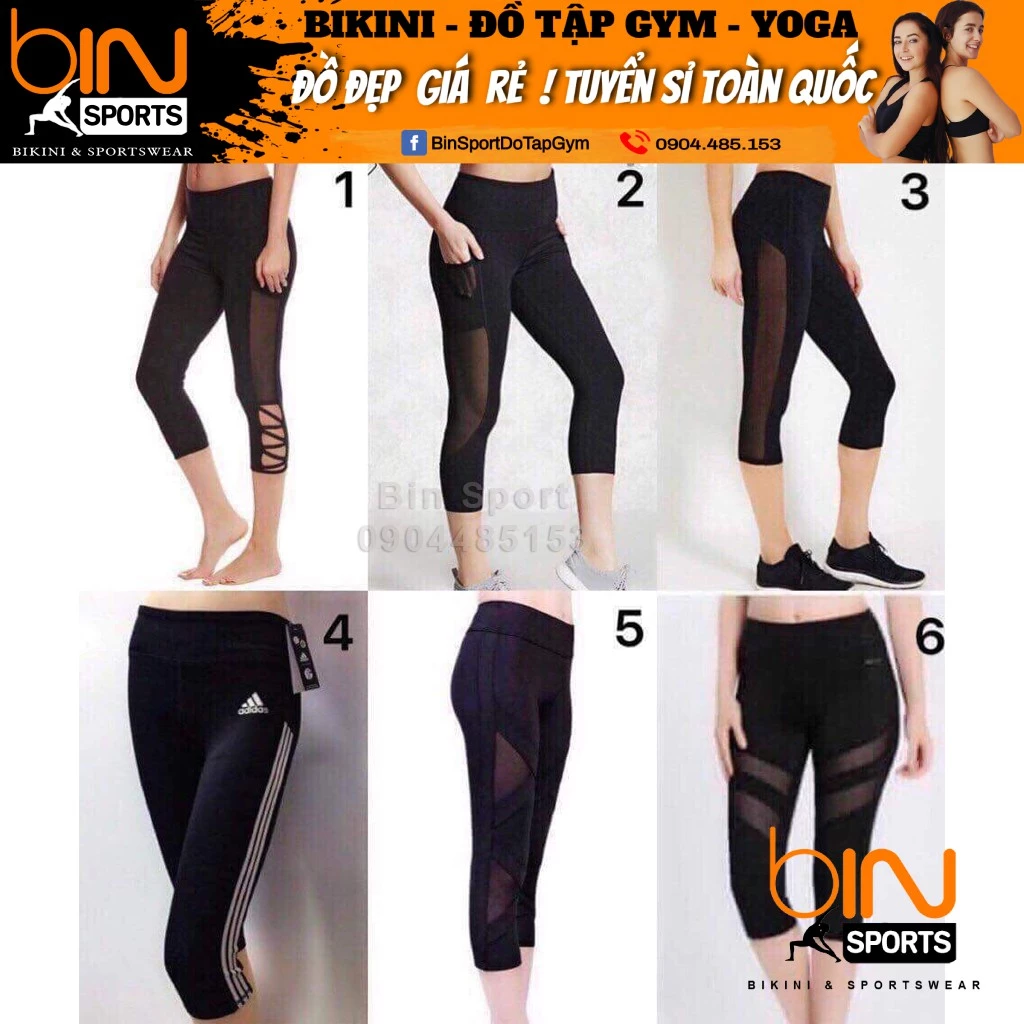 Quần lửng nữ tập gym yoga aerobic thể thao lưng cao che khuyết điểm chất liệu thun poly co dãn 4 chiều BINSPORTS Q020