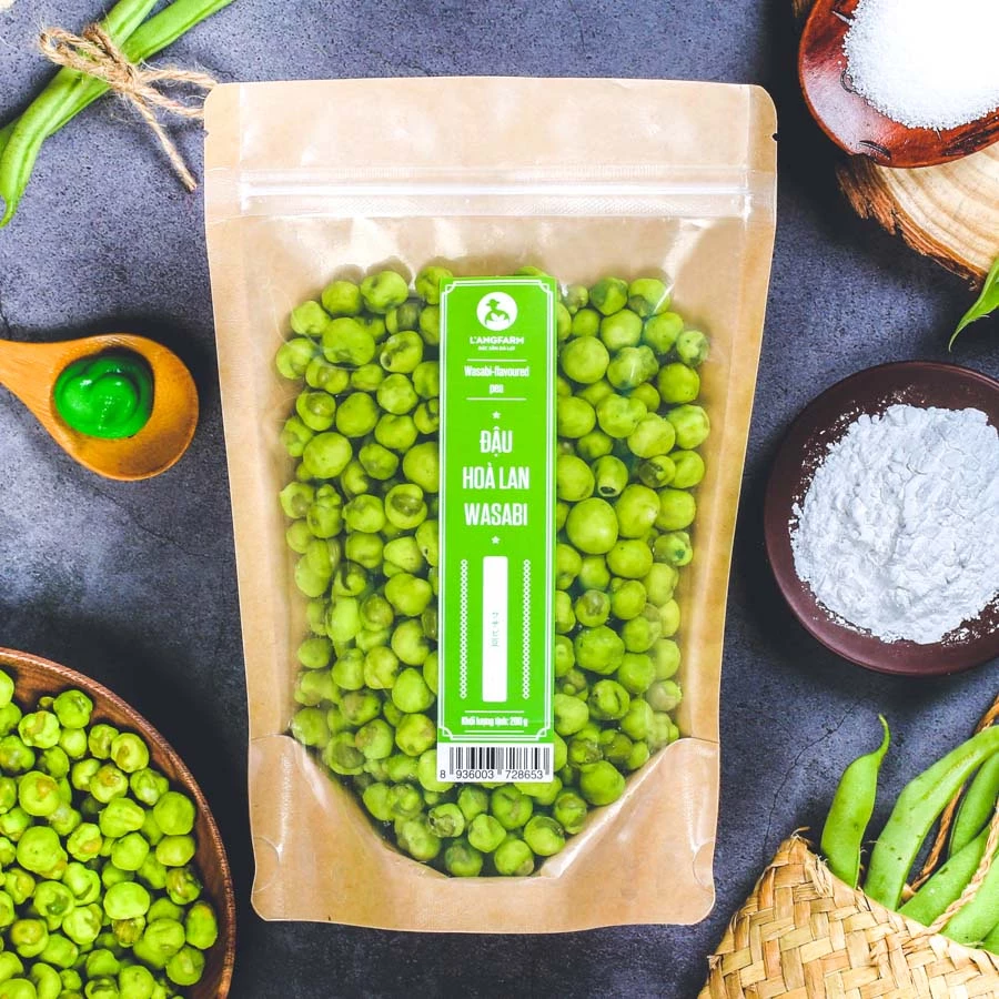 Đậu hoà lan wasabi Langfarm - Món ăn vặt ưa thích, hương vị thơm ngon, bắt miệng, an toàn vệ sinh