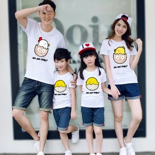 Áo gia đình, áo thun gia đình đồng phục Taiga chất cotton in hình cực kute mã dp85