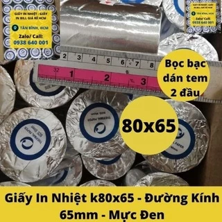 (10 Cuộn) Giấy In Hoá Đơn 80*65, Giấy In Nhiệt 80x65