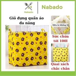 Giỏ vải đựng quần áo đa năng túi vải đựng đồ cỡ lớn dung tích 100L