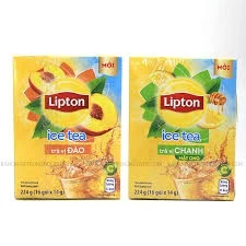 Hộp Trà Lipton Ice Tea (16 Gói/Hộp) Trà vị chanh - Trà vị đào.