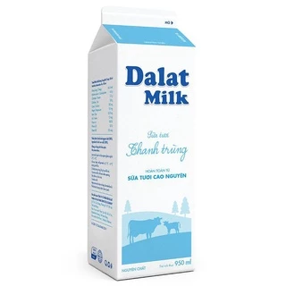 [Ship hỏa tốc] Sữa tươi thanh trùng Dalatmilk không đường 950ml