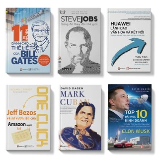 Sách - COMBO - Bài học kinh doanh từ doanh nhân Jeff Bezos, Mark Cuban, Elon Musk, Steve Job, Bill Gates - Pandabooks
