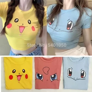 Áo croptop Pikachu tay ngắn đủ màu