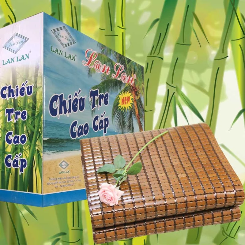 Chiếu trúc 1m6 x 1m9 hạt nhỏ không viền màu nâu