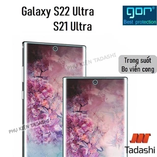 Bộ 4 Miếng Dán Dẻo Gor Samsung S21 Ultra, S22 Ultra, Note 20 Ultra Trong Suốt, Dán Full Màn 3D Bo Viền Cong - Hãng Gor