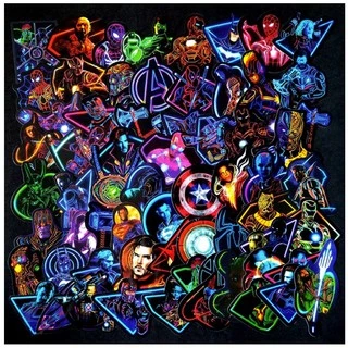 Sticker AVENGERS PHONG CÁCH ĐÈN NEON nhựa PVC không thấm nước, dán nón bảo hiểm, laptop, điện thoại, Vali, xe #46