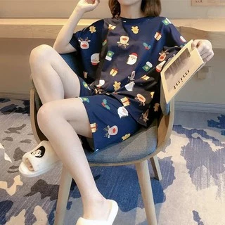 Đồ bộ nữ ❤️FREESHIP❤️ Bộ đồ ngủ cotton thun cộc tay mùa hè pijama hoạt hình cute dễ thương chất mềm mịn đẹp - BDN22