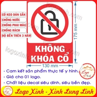 LOGO TEM STICKER BIỂN BÁO CẤM KHÔNG ĐƯỢC KHÓA CỔ XE MÁY - DO NOT LOCK - BIỂN CẢNH BÁO, BIỂN CẤM