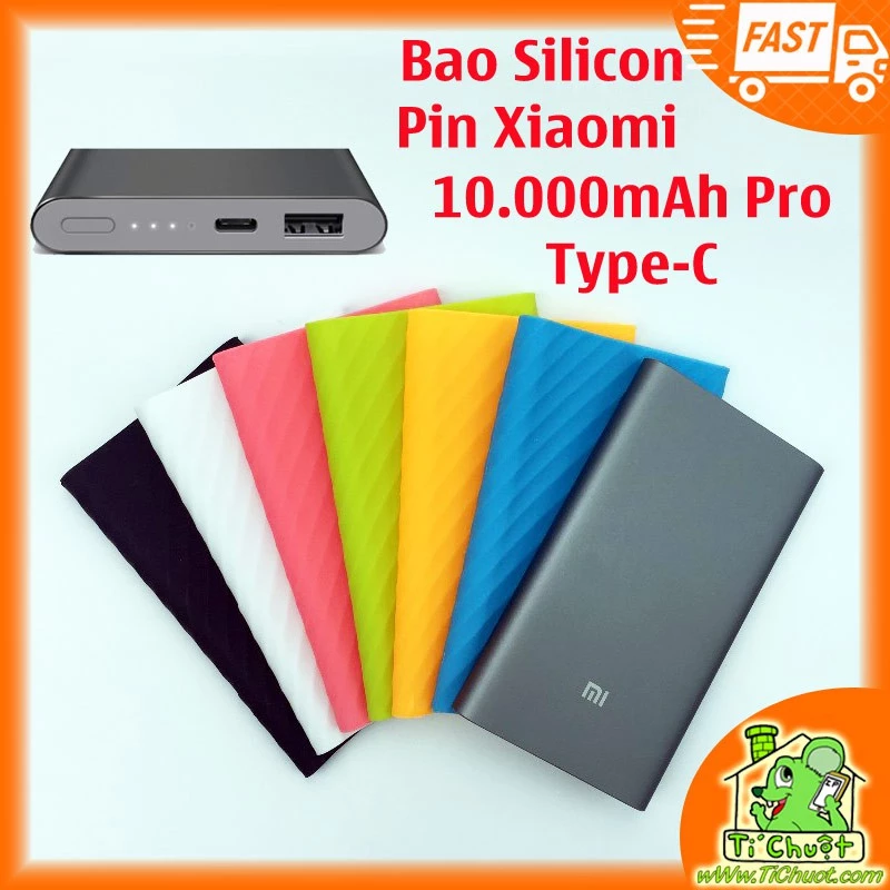 Bao Ốp Silicon Bảo Vệ Cho Pin Dự Phòng Xiaomi 10000mAh Pro 2016 PLM01ZM bản Type-C