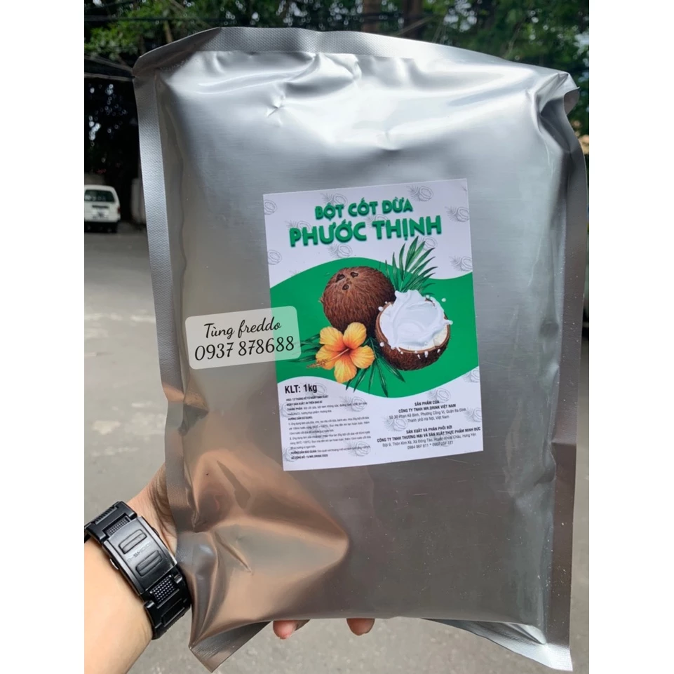 Bột Cốt Dừa Phước Thịnh Túi 1kg - Pha Trà Sữa Vụn Dừa Trứng Nướng Chuẩn Ngon