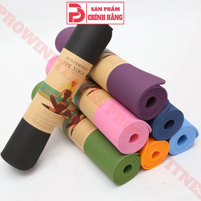 Thảm 0.8cm định tuyến cao cấp tập Yoga, gym, thể dục thể thao, chất liệu cao su non Prowin fitness