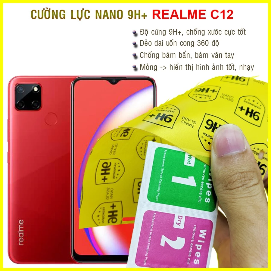 Dán cường lực dẻo nano Realme C12