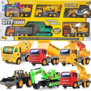 Bộ đồ chơi xe ô tô công trình các loại cỡ lớn cho bé, máy xúc, xe tải, cần cẩu, xe ben.., trẻ em 2 đến 6 tuổi