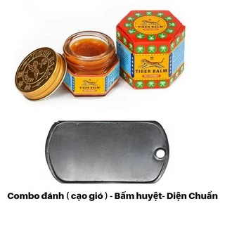 Bộ cạo gió - dụng cụ Diện Chuẩn - massage trị liệu ( Dầu con cọp Tiger Balm Red 30g + Thẻ cạo gió )