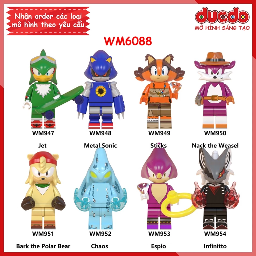 Minifigures các nhân vật trong nhím Sonic the Hedgehog - Đồ chơi Lắp ghép Xếp hình Mini Mô hình WM WM6088