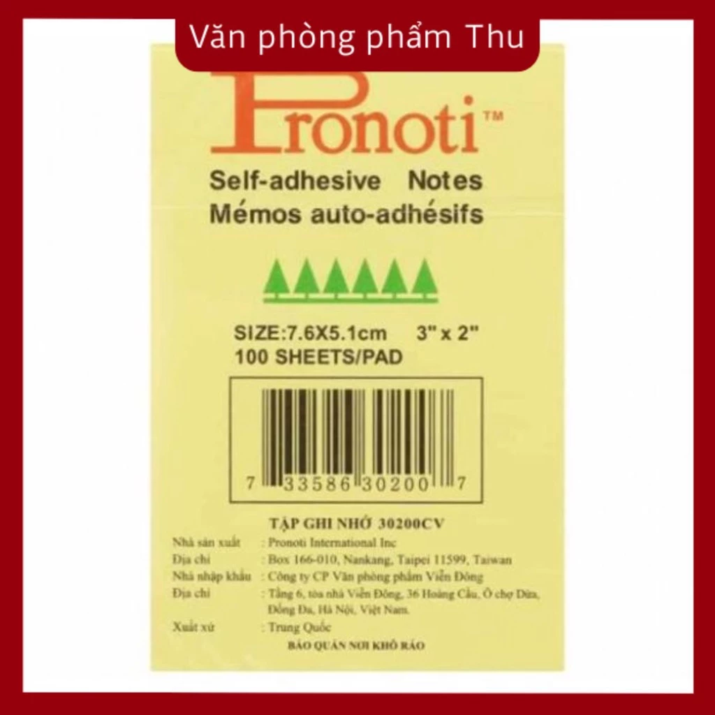 Giấy Note Pronoti 3x2 ( 76x51mm )