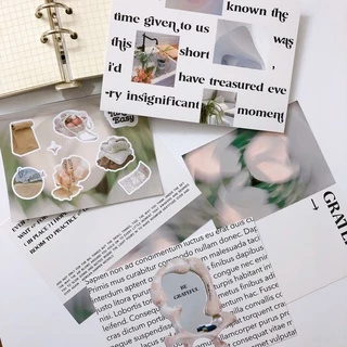 daice || ‘𝗯𝗲 𝗴𝗿𝗮𝘁𝗲𝗳𝘂’ combo set - set postcard và sticker trang trí